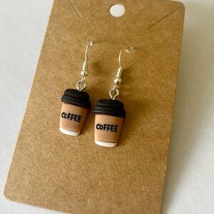 2/$15- Coffee Cup Hanging Earrings- Handmade